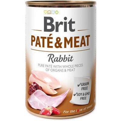 brit-care-wet-rabbit-pat-meat-400-g-konservi-suniem.spm.45872-b1 Brit Care Wet Nyúl Pástétom & Hús konzervek kutyáknak, 400 g - Image 1
